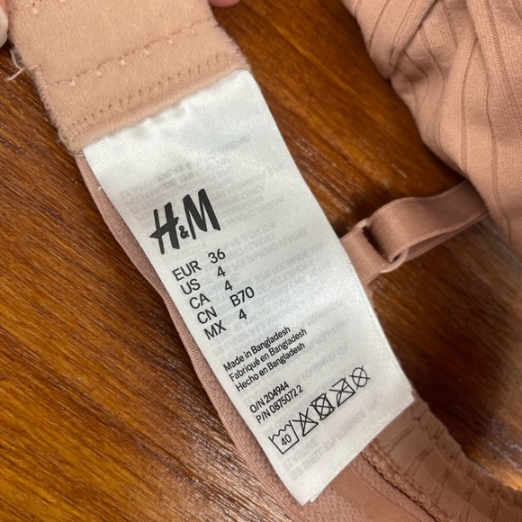 H&M Tan Adjustable Strap Non-Padded Bralette Size 4 Women’s GUC - Picture 7 of 9